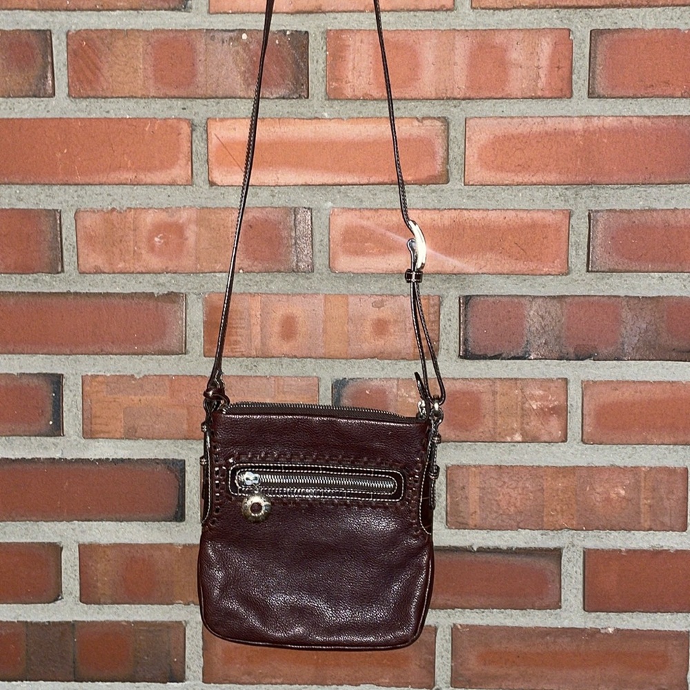 Brighton bronze copper 7” x 6.5” crossbody leather sterling silver finishing